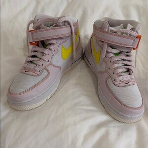 Nike Pink and Yellow Sneakers Air Force 1 -NEVER WORN